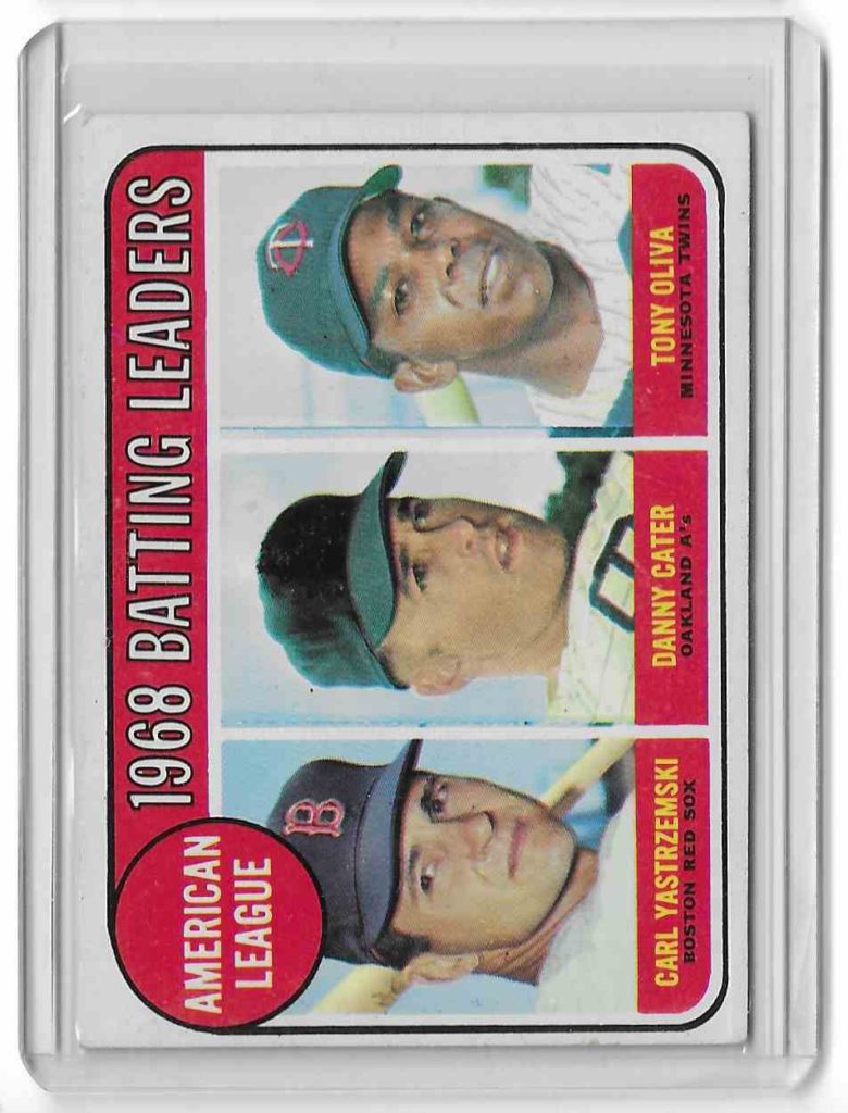 1969 Topps 1968 Batting Leaders 1 Yastrzemski Cater Oliva